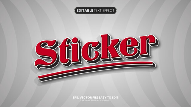 Sticker editable text effect