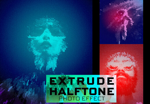 Extrude Halftone Photo Effect