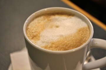 Hot cafe latte in Venice, Italy