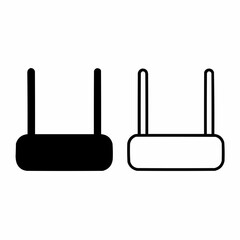 Wireless router with power switch vector illustration for network connection technology