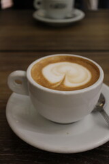 A cup of flat white in Venice, Italy