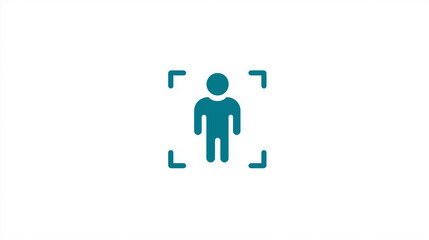 Fototapeta premium Person Detection Frame Icon, for Security & Recognition Design
