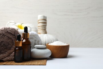 Beautiful resort composition on wooden background