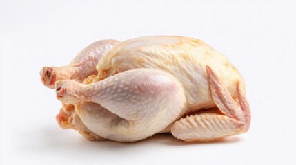 Preparing a poultry centerpiece: A raw chicken isolated on a clean background