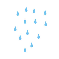 Water drops icons. Blue water drops. Vector illustration