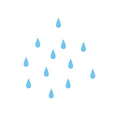 Water drops icons. Blue water drops. Vector illustration
