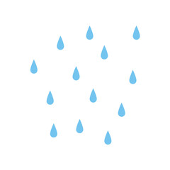 Water drops icons. Blue water drops. Vector illustration