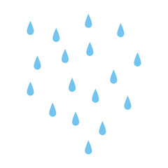 Water drops icons. Blue water drops. Vector illustration
