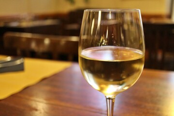 Italian white wine in Venice, Italy