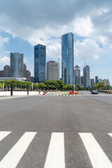 The century avenue of street scene in shanghai Lujiazui,China.