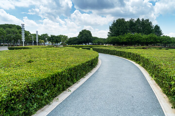 walkway in the modern city