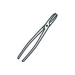 Fototapeta premium Pliers tool line art vector icon