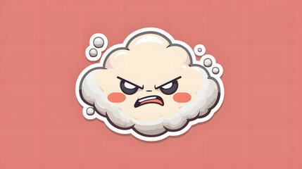 Obraz premium cute angry chibi character puffed cheeks steam