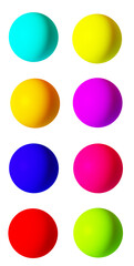 Colored bubbles, balls, colors, red, blue, yellow, purple, green, no background transparent, PNG 