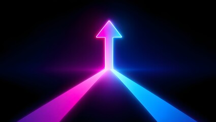 Abstract Glowing Upward Arrow - Digital Transformation Concept