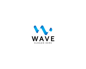 Wave Logo With Letter W Abstract Design.