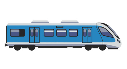 Modern Blue Electric Train Carriage Illustration.
