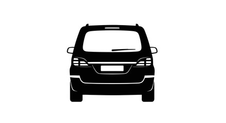 Fototapeta premium Rear View Silhouette of a Black SUV or Minivan.