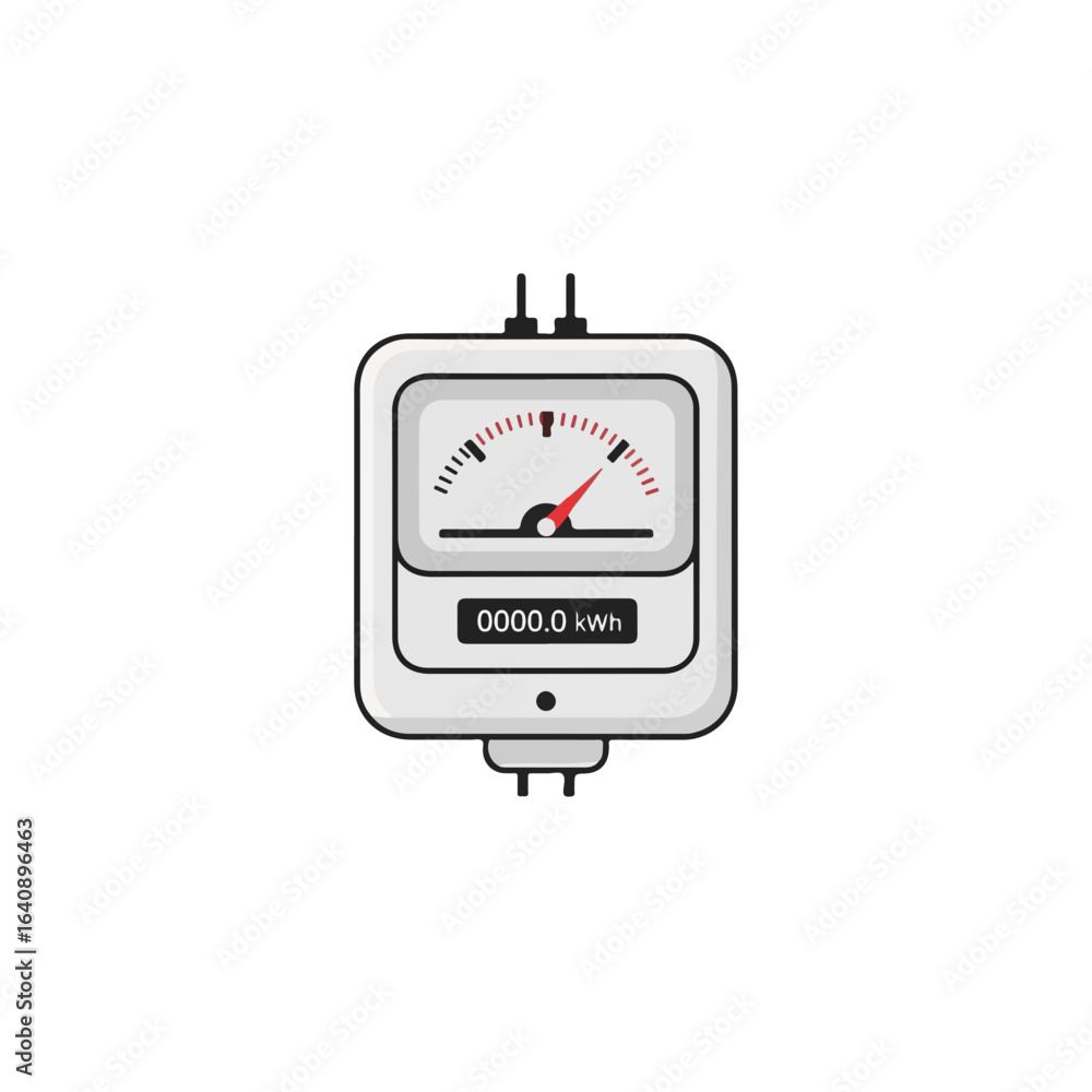 Poster simple electricity meter design showing kilowatt-hour usage. electricity meter illustration with cle
