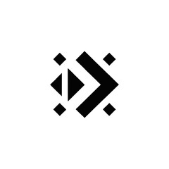 Obraz premium geometric arrow icon with white negative space tip