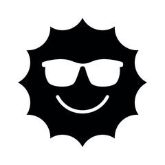 Smiling Sun Icon – Cute Cartoon Style Vector