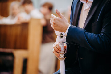 Chrzest święty, zbliżenie na świece