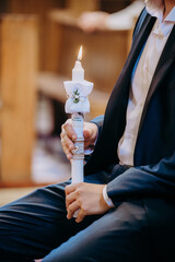 Chrzest święty, zbliżenie na świece