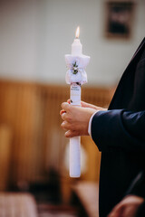 Chrzest święty, zbliżenie na świece