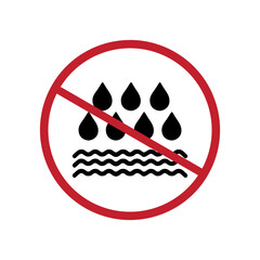 water resistant sign on a white background