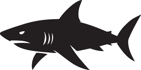 Fototapeta premium A Striking Silhouette A Majestic Shark's Form Emerging A Symbol of the Ocean's Depths Dark Predator