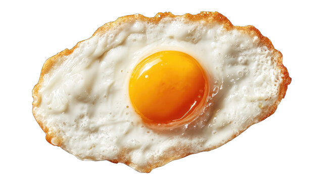 Fried egg, sunny-side up, golden yolk, crisp edges