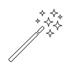 magician wand line icon
