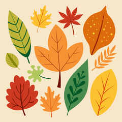 Fototapeta premium Autumn leaves Fall leaves leaves set autumn colorful maples leaves fallen oak leaves 