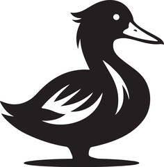 Domestic and wild ducks silhouette.