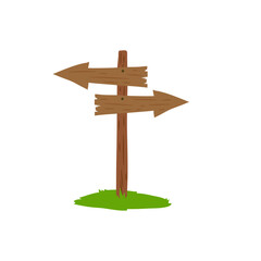 Cartoon wooden signboard. Vector illustration