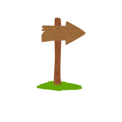 Cartoon wooden signboard. Vector illustration