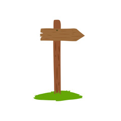 Cartoon wooden signboard. Vector illustration