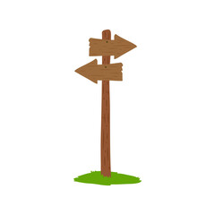 Cartoon wooden signboard. Vector illustration