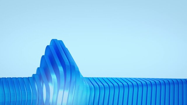 A clean, minimalist abstract animation featuring series of transculent blue elements on bright blue background