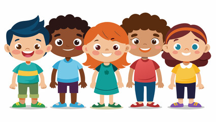 children on white background