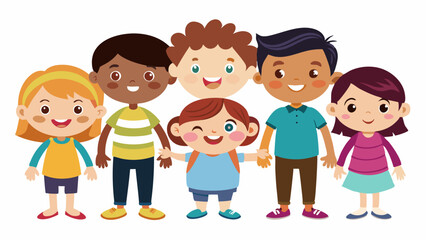 children on white background