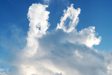 Blue sky with cirrus cloud. It's clearing day and good weather in the morning