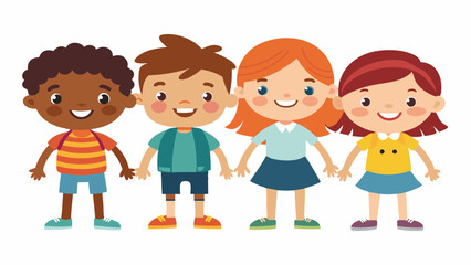 children on white background