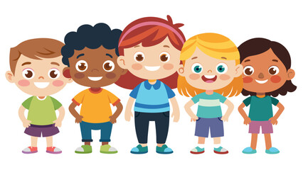 children on white background