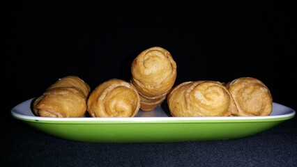 Close up shot of delicious molen banana.