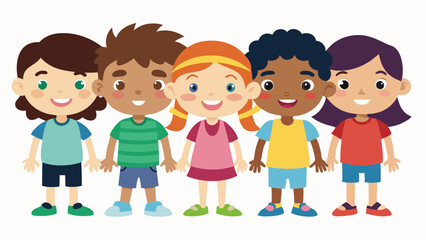 children on white background