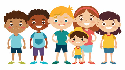 children on white background