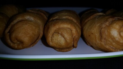 Close up shot of delicious molen banana.