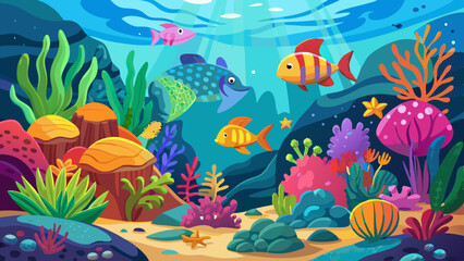 colorful underwater scene showcasing