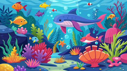 colorful underwater scene showcasing